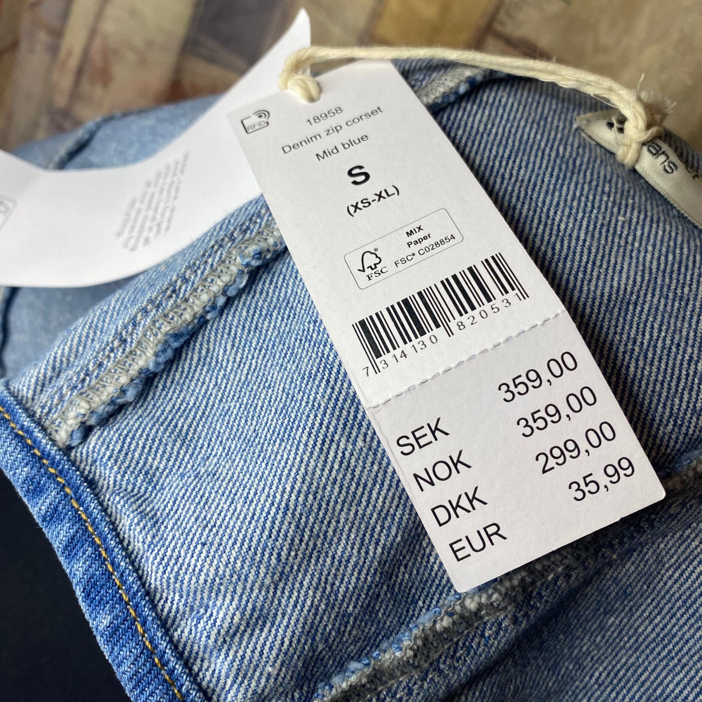 Jean zip-up top