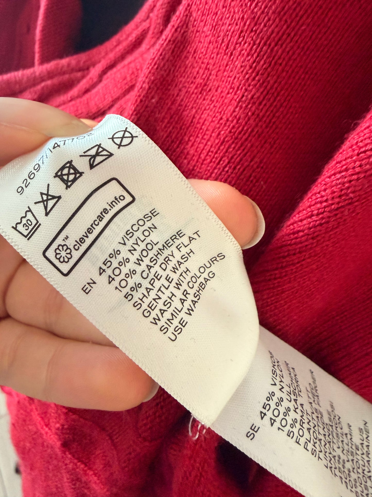 Red knit detail poncho