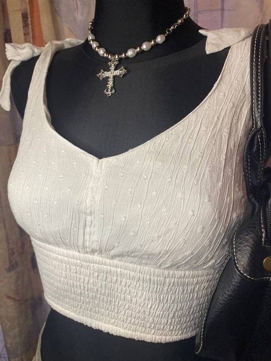 Adorable white crop top