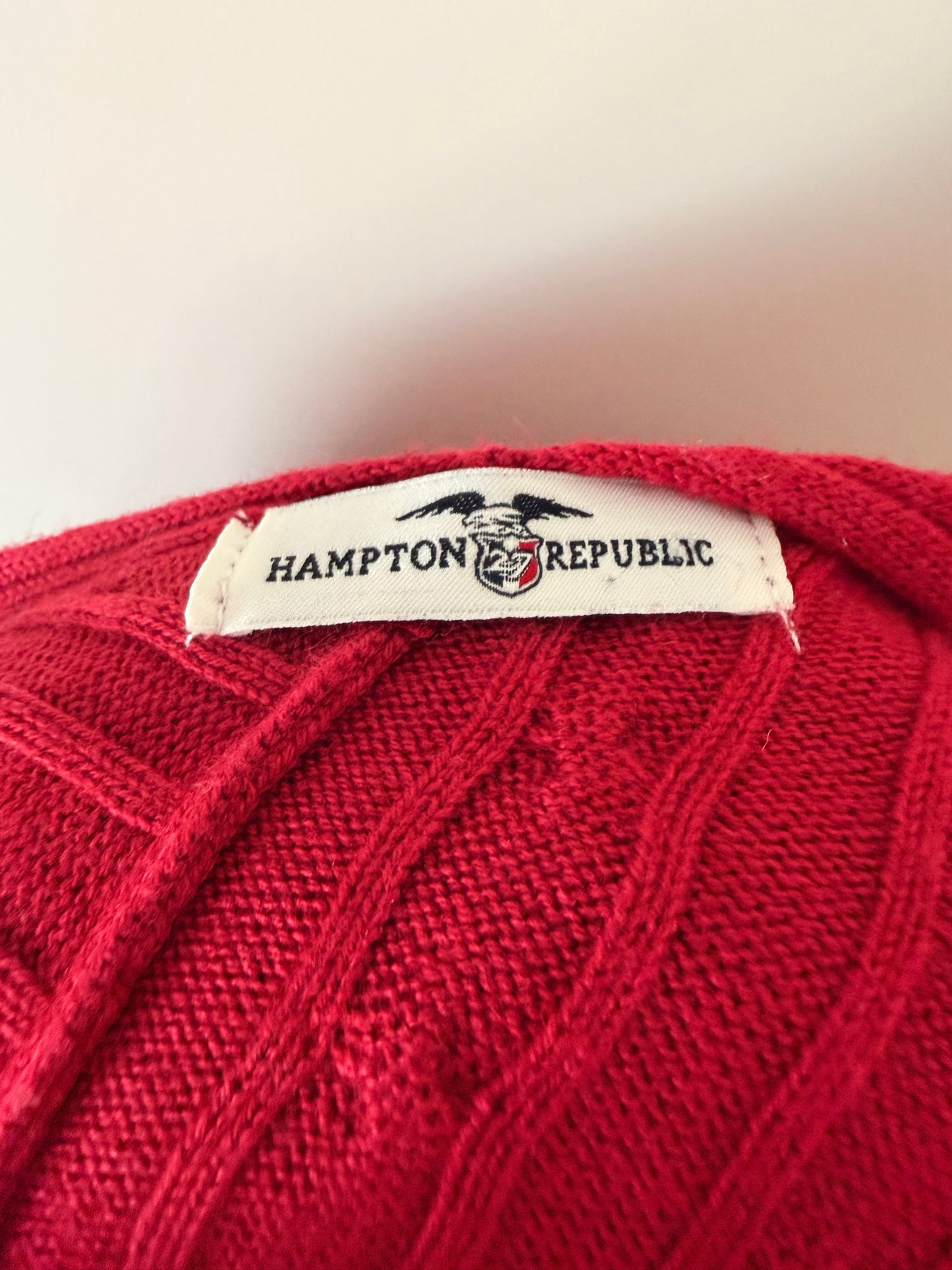 Red knit detail poncho