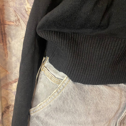 Black off-shoulder sweater