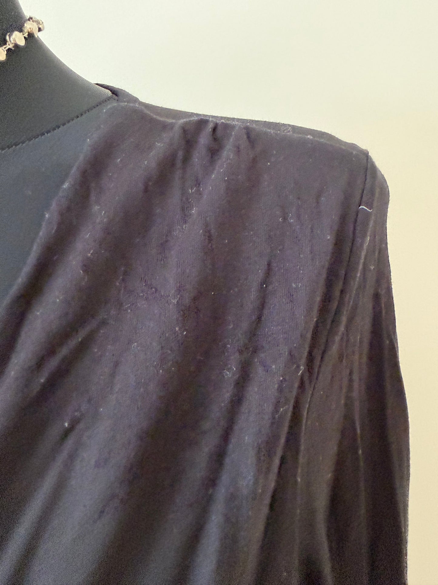 Simple black layered long-sleeve top
