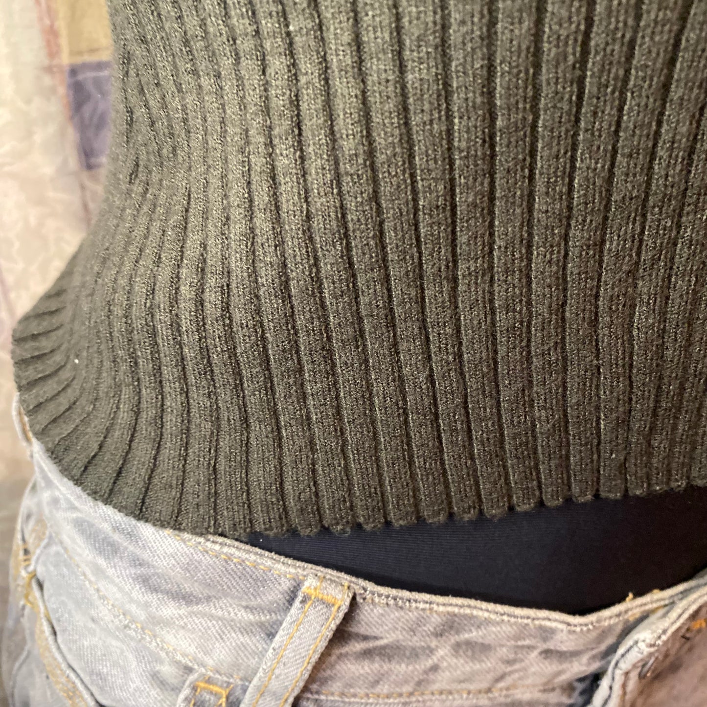 Olive strapless top