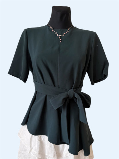 Dark green Zara tie up top