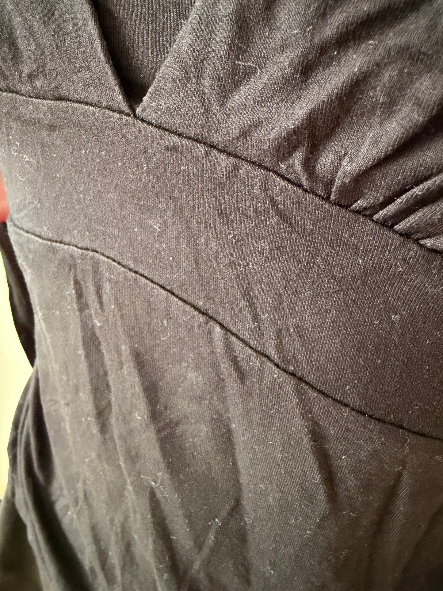 Simple black layered long-sleeve top