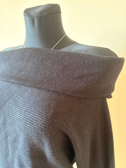 Black off-shoulder sweater