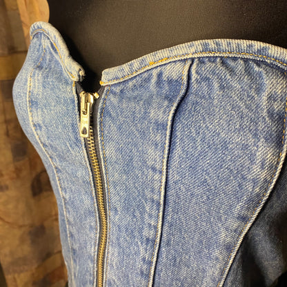 Jean zip-up top