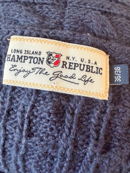 Navy knit wrap top
