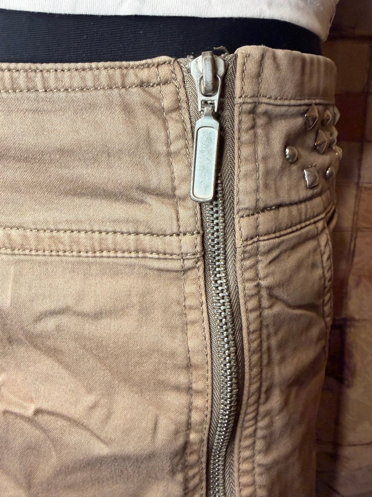 Vintage tan mini skirt