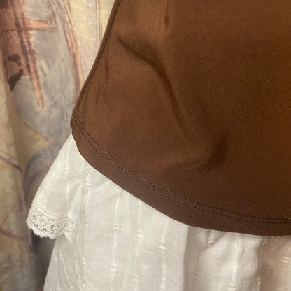 Brown drape blouse
