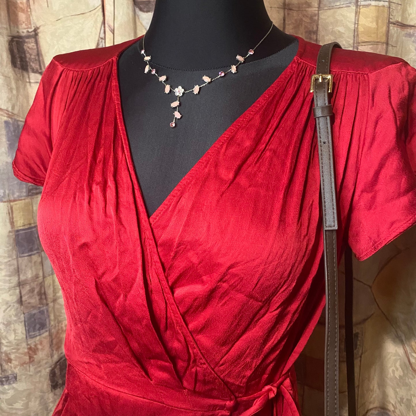 Red Zara wrap top