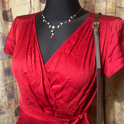 Red Zara wrap top