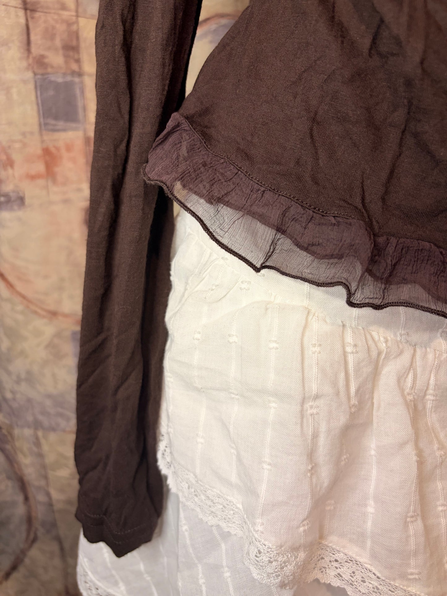 Brown wrap blouse