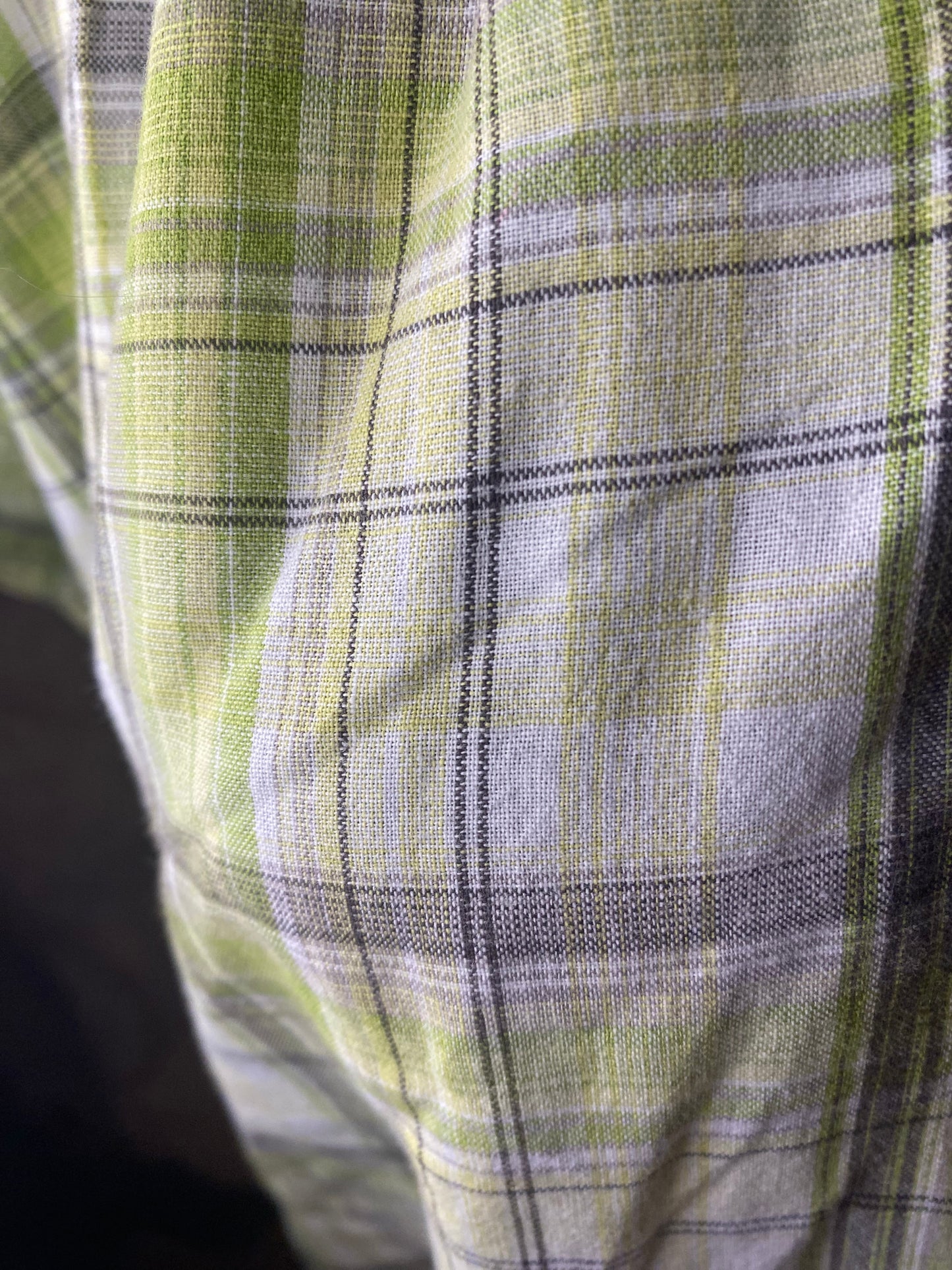 Green plaid blouse