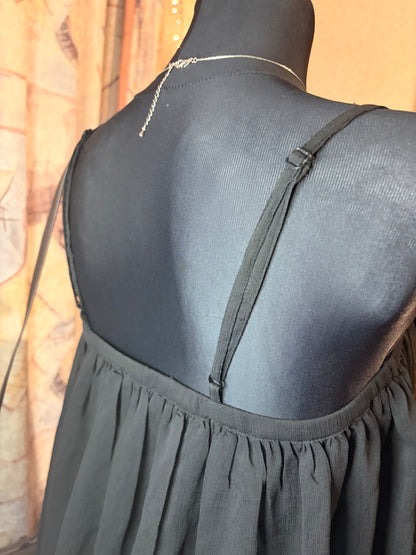 Black babydoll drape top