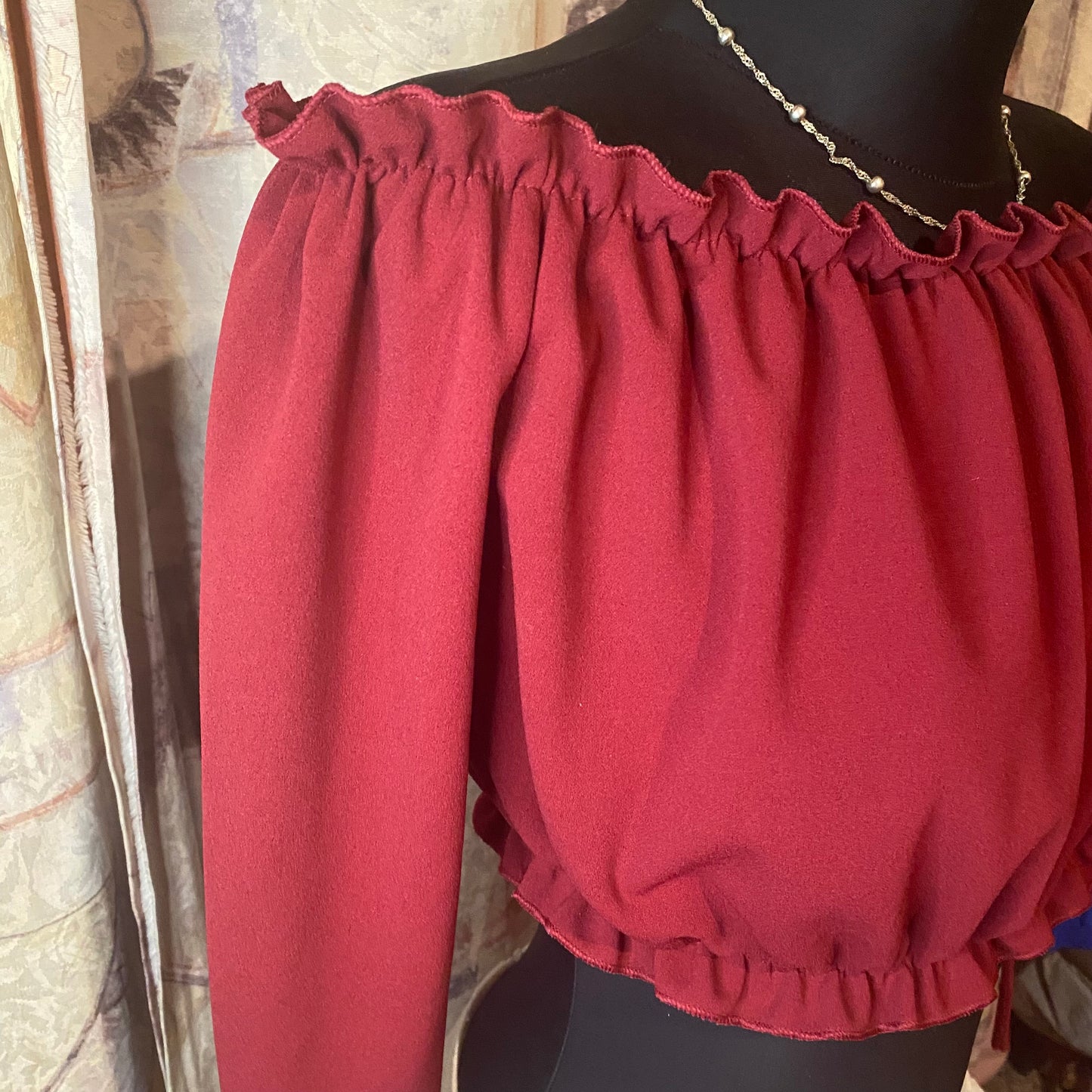Burgundy off-shoulder top