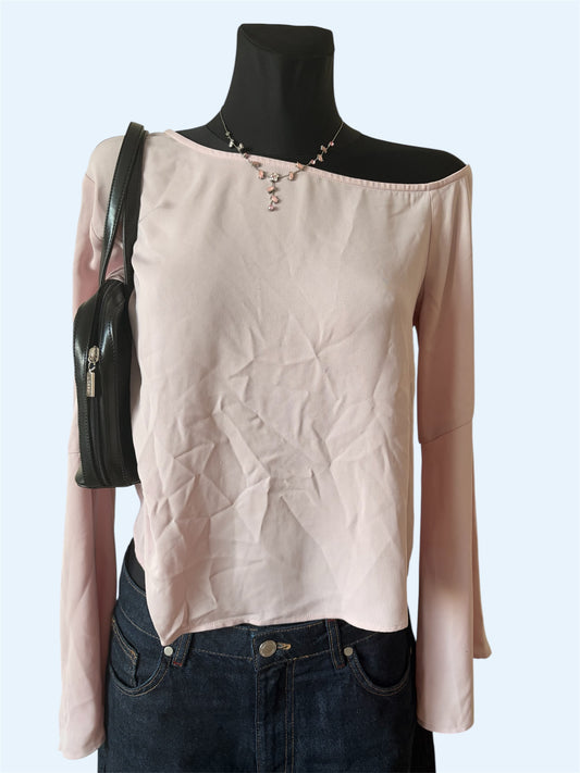 Light pink off-shoulder blouse
