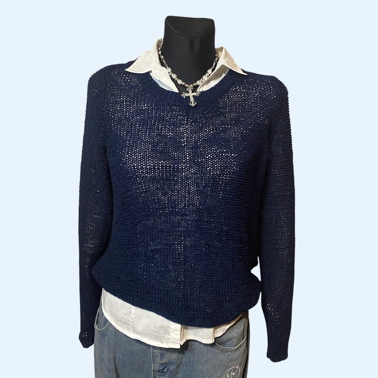 Navy knit sweater
