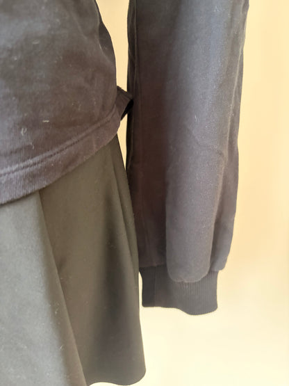 Vintage black off-shoulder tie-up sweatshirt