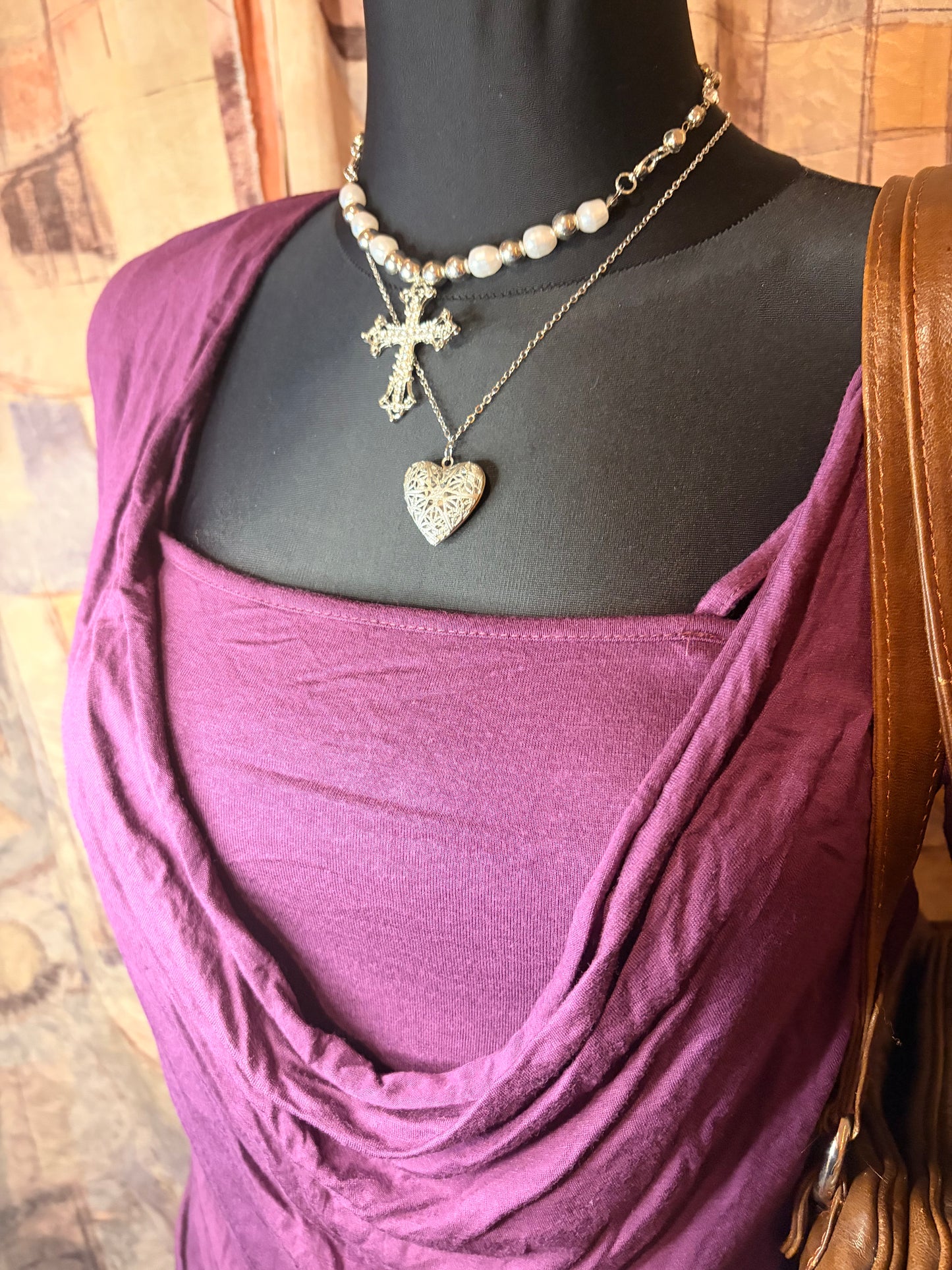 Vintage drape purple top combo