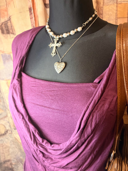 Vintage drape purple top combo