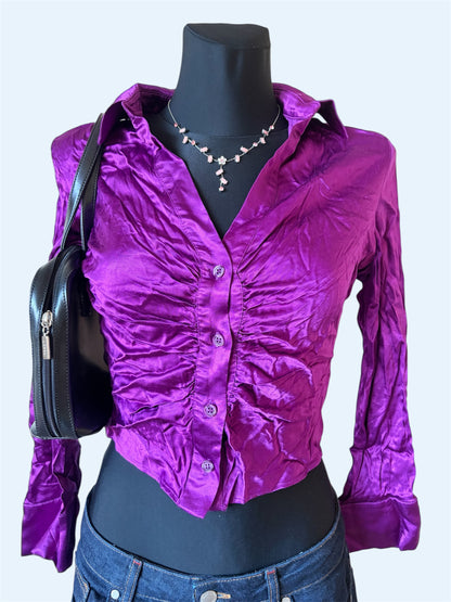 Vivid purple cropped blouse