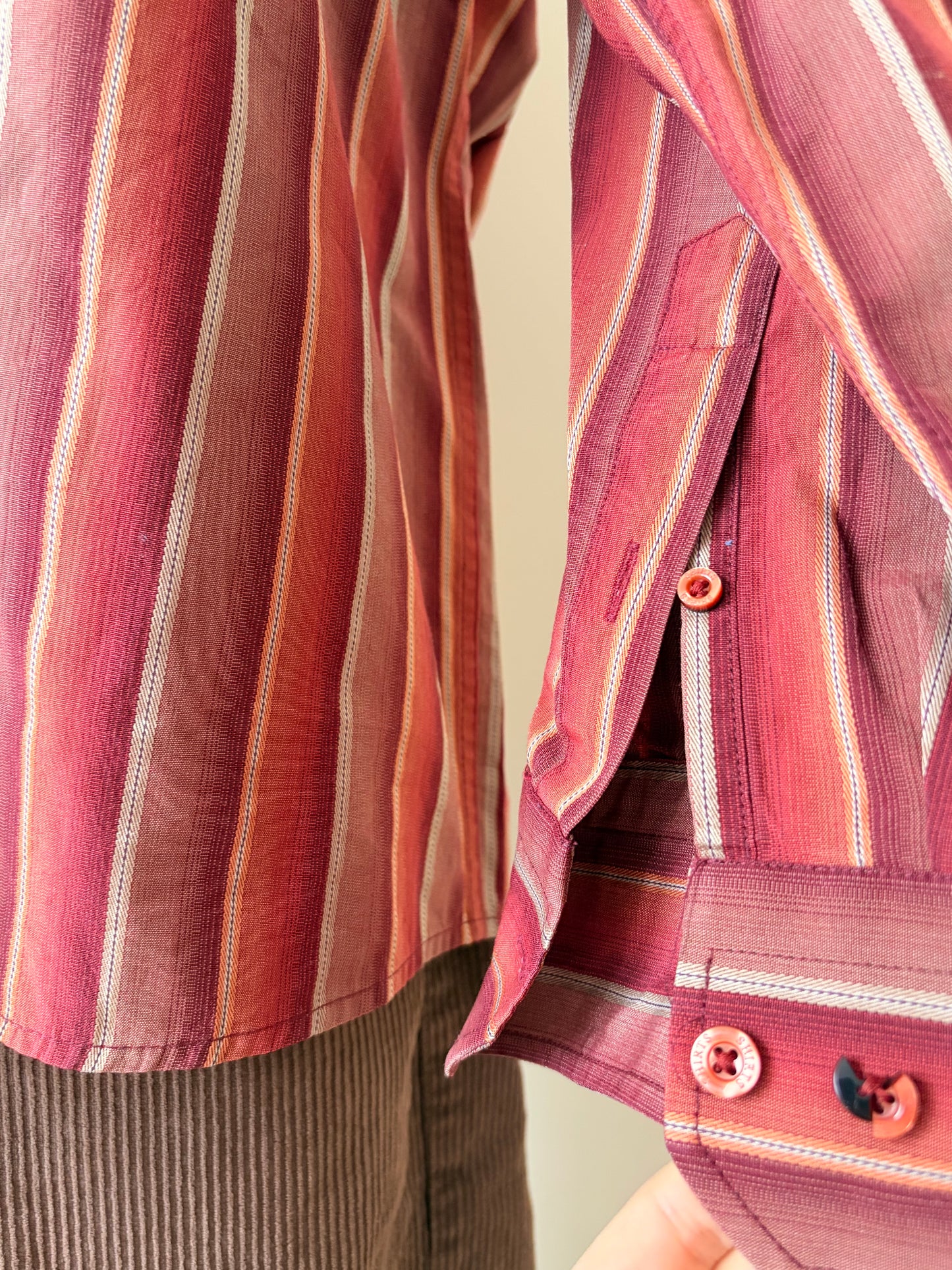 Striped men’s button-up shirt
