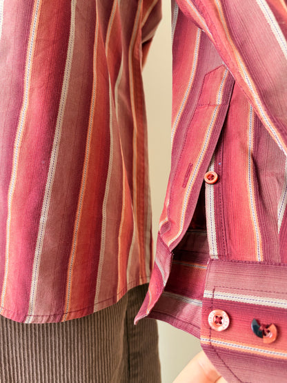 Striped men’s button-up shirt