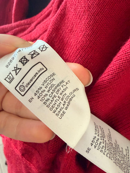 Red knit detail poncho