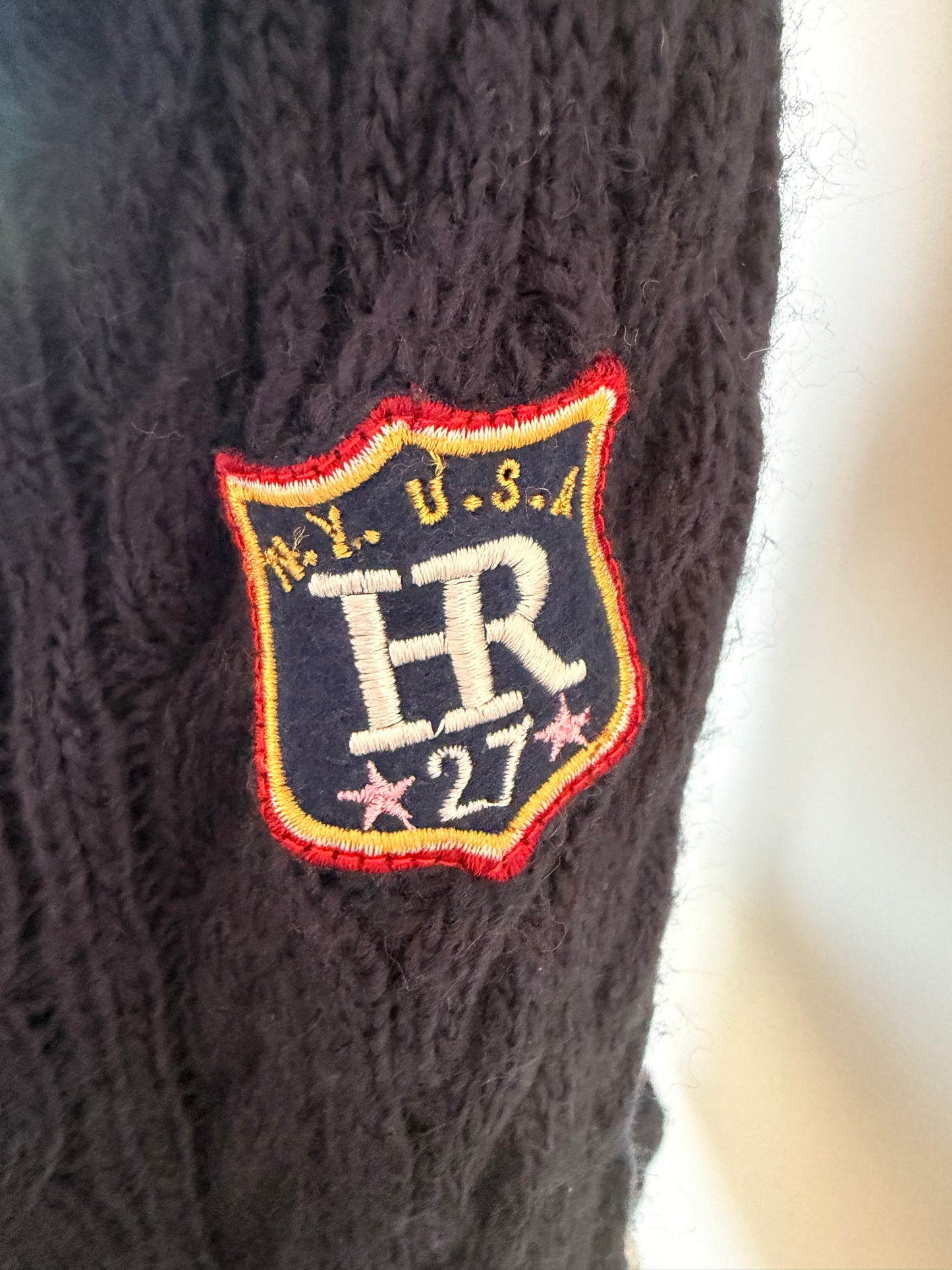 Navy knit wrap top