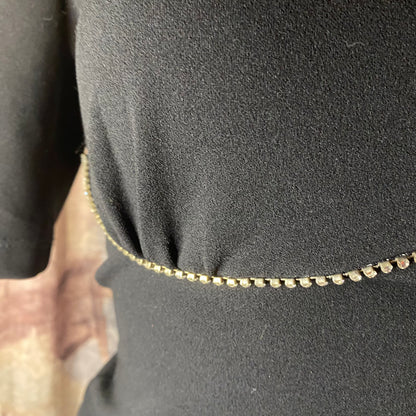 Black t-shirt with rhinestone details