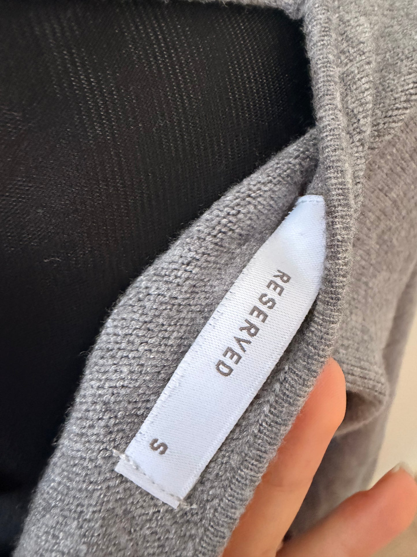 Grey open-back sweater