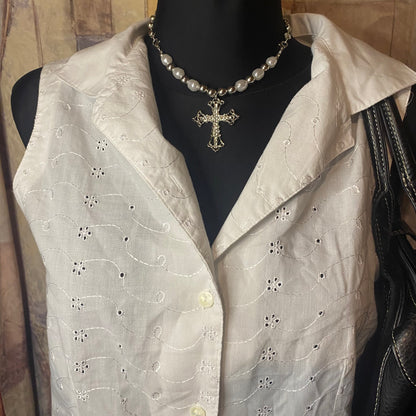 White vintage cotton blouse