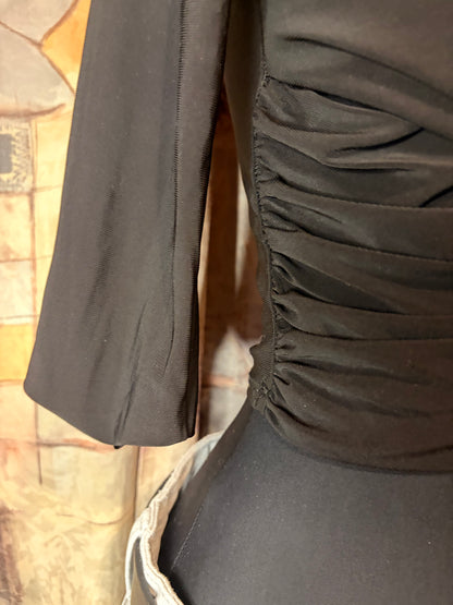 Black wrap style crop top