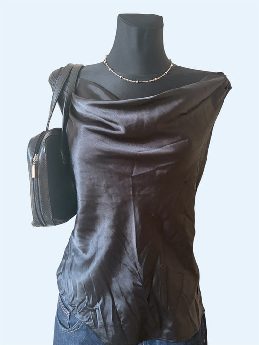 Black drape formal top
