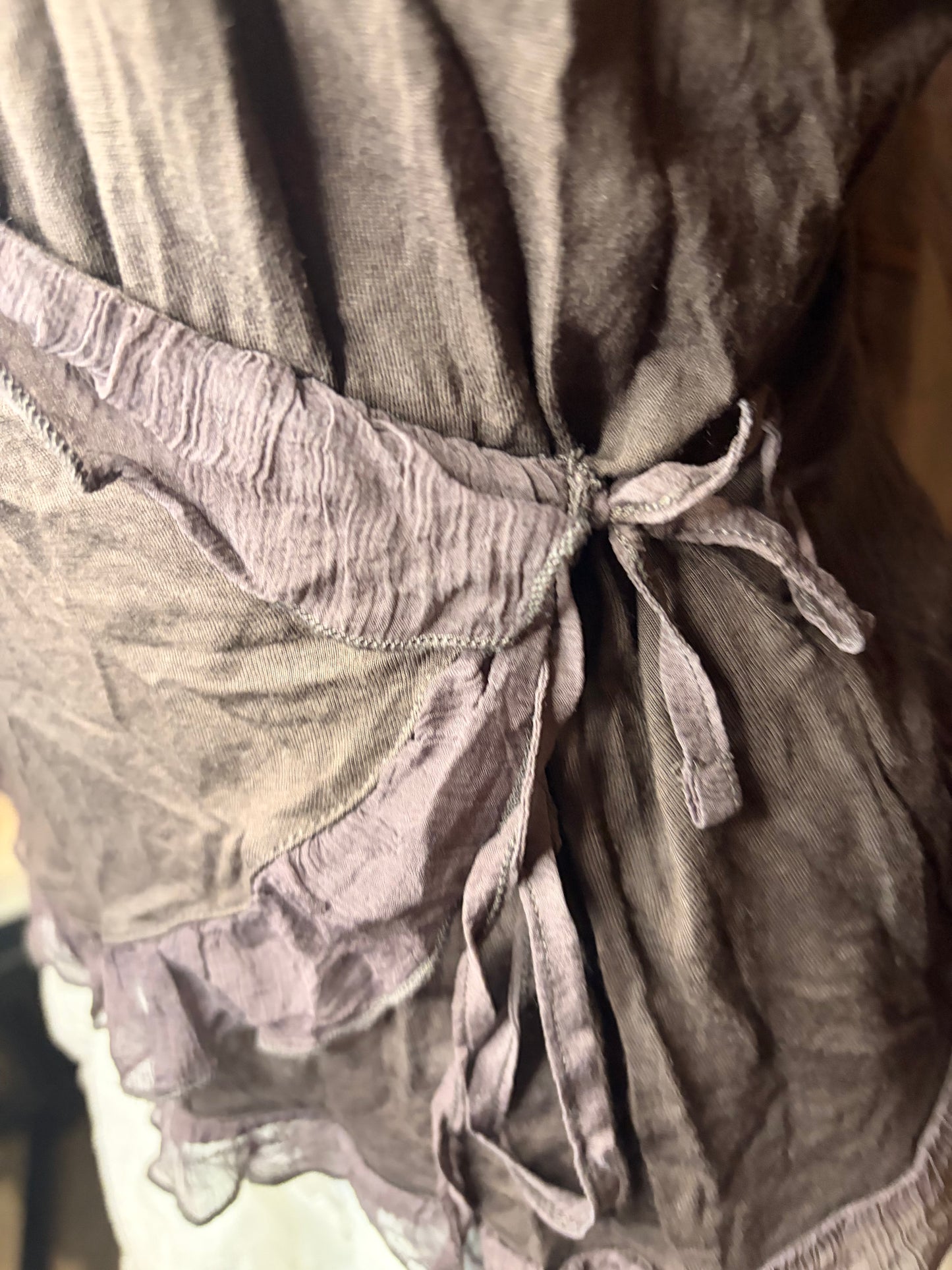 Brown wrap blouse
