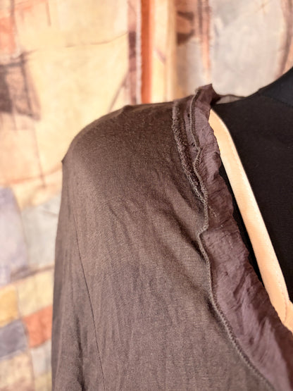 Brown wrap blouse