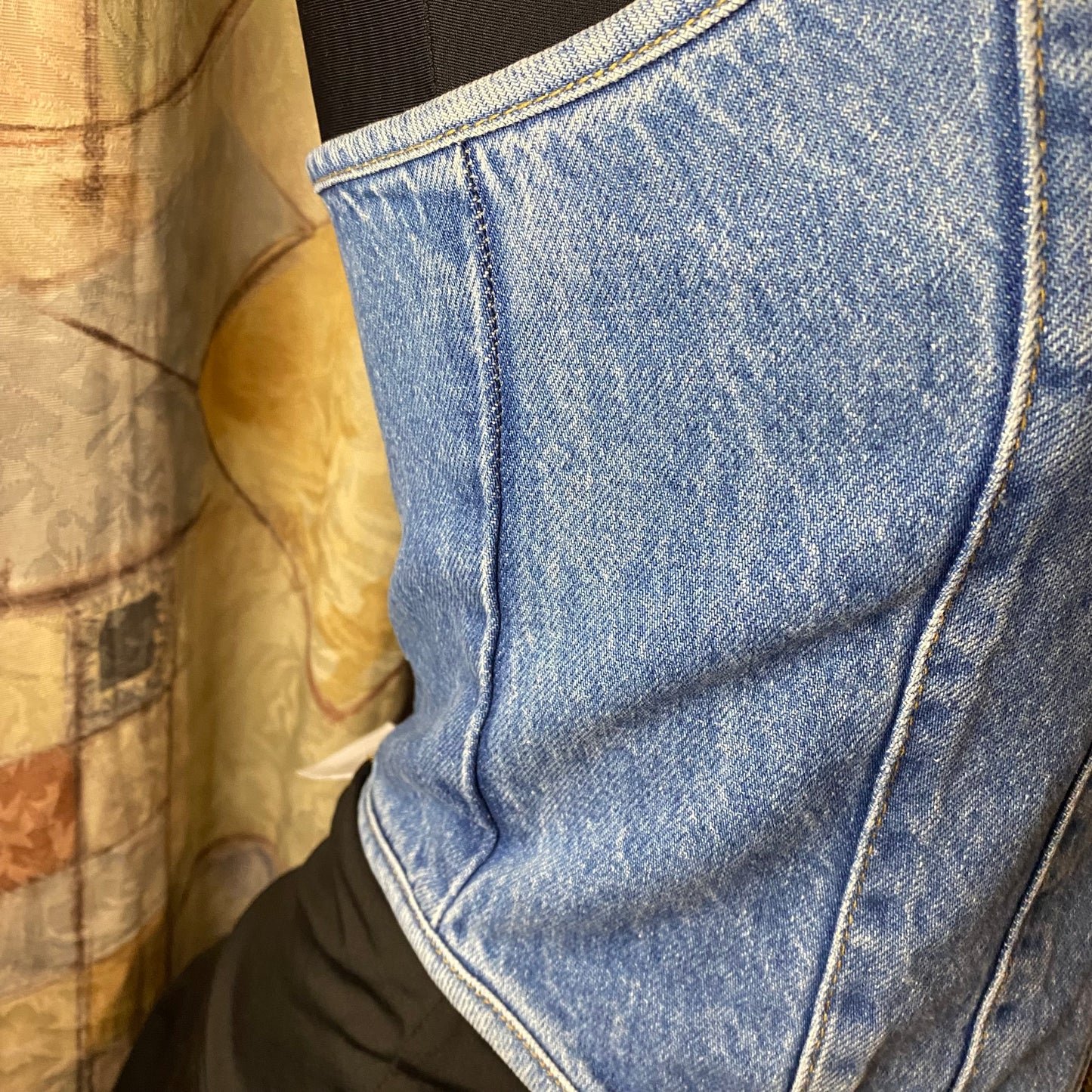 Jean zip-up top