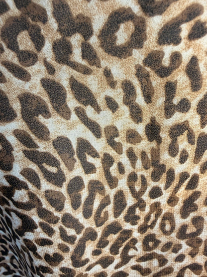 Vintage 90s Style Leopard Print Slip Dress - Asymmetrical Flounce Hem Party Mini