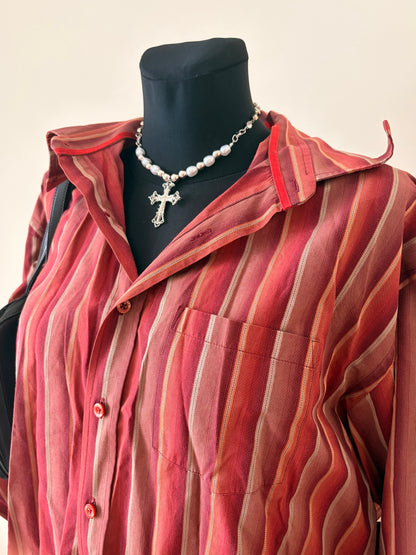Striped men’s button-up shirt