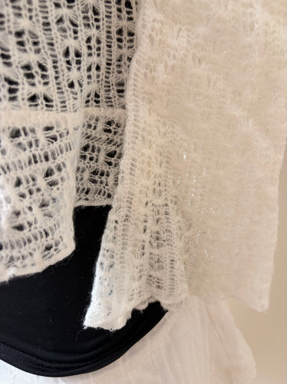 Ruffled knit cover-up top