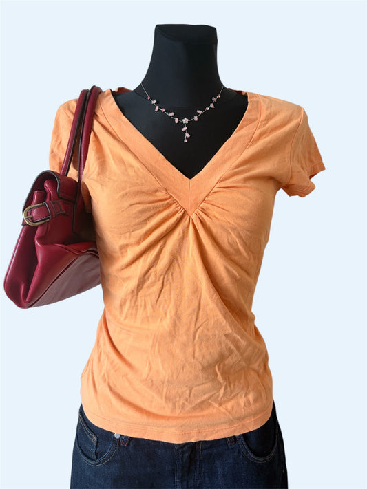 Vintage orange v-neck top