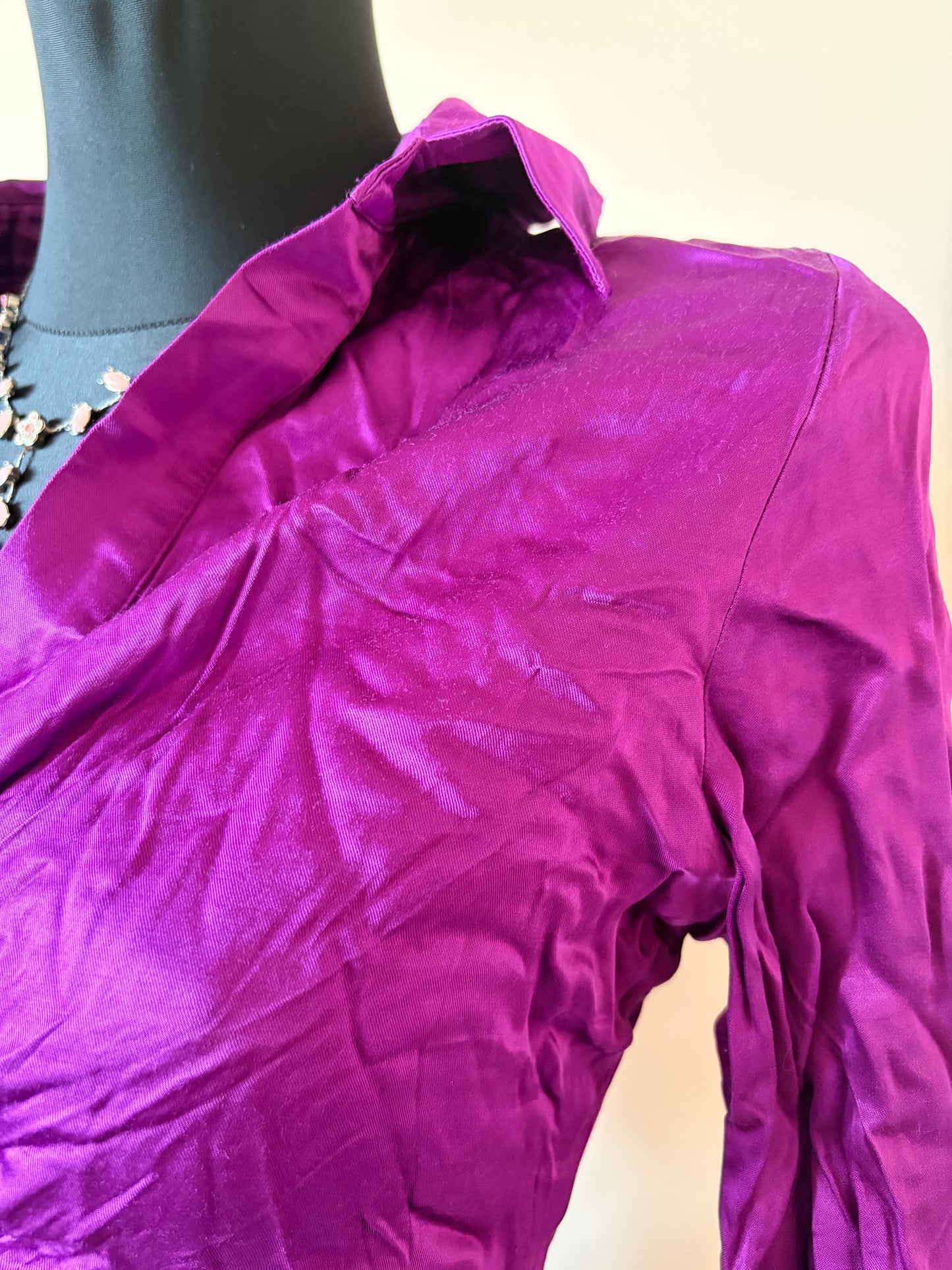 Vivid purple cropped blouse