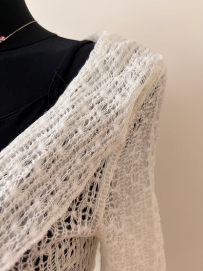 Ruffled knit cover-up top