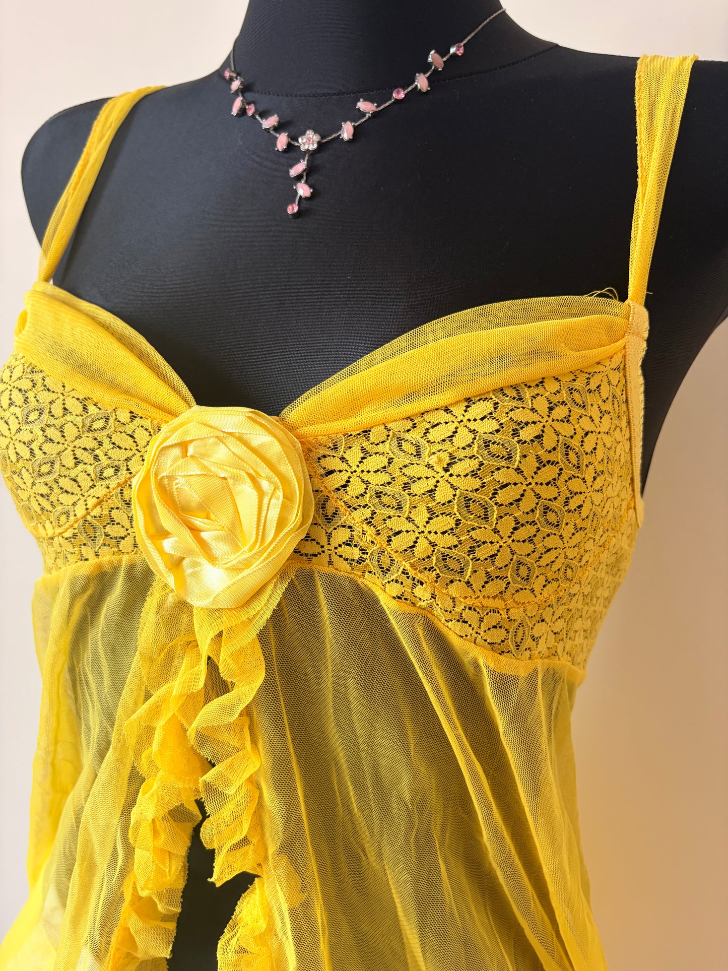 Vintage yellow lingerie top