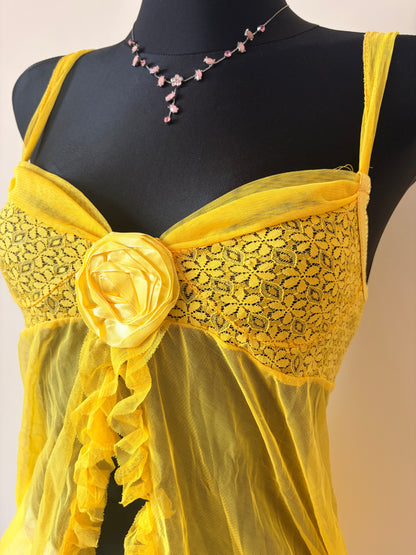 Vintage yellow lingerie top