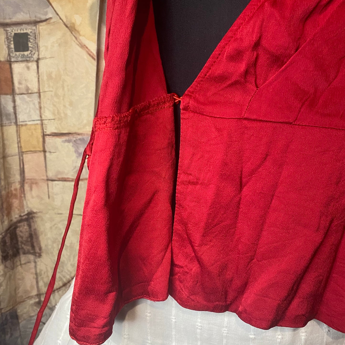 Red Zara wrap top
