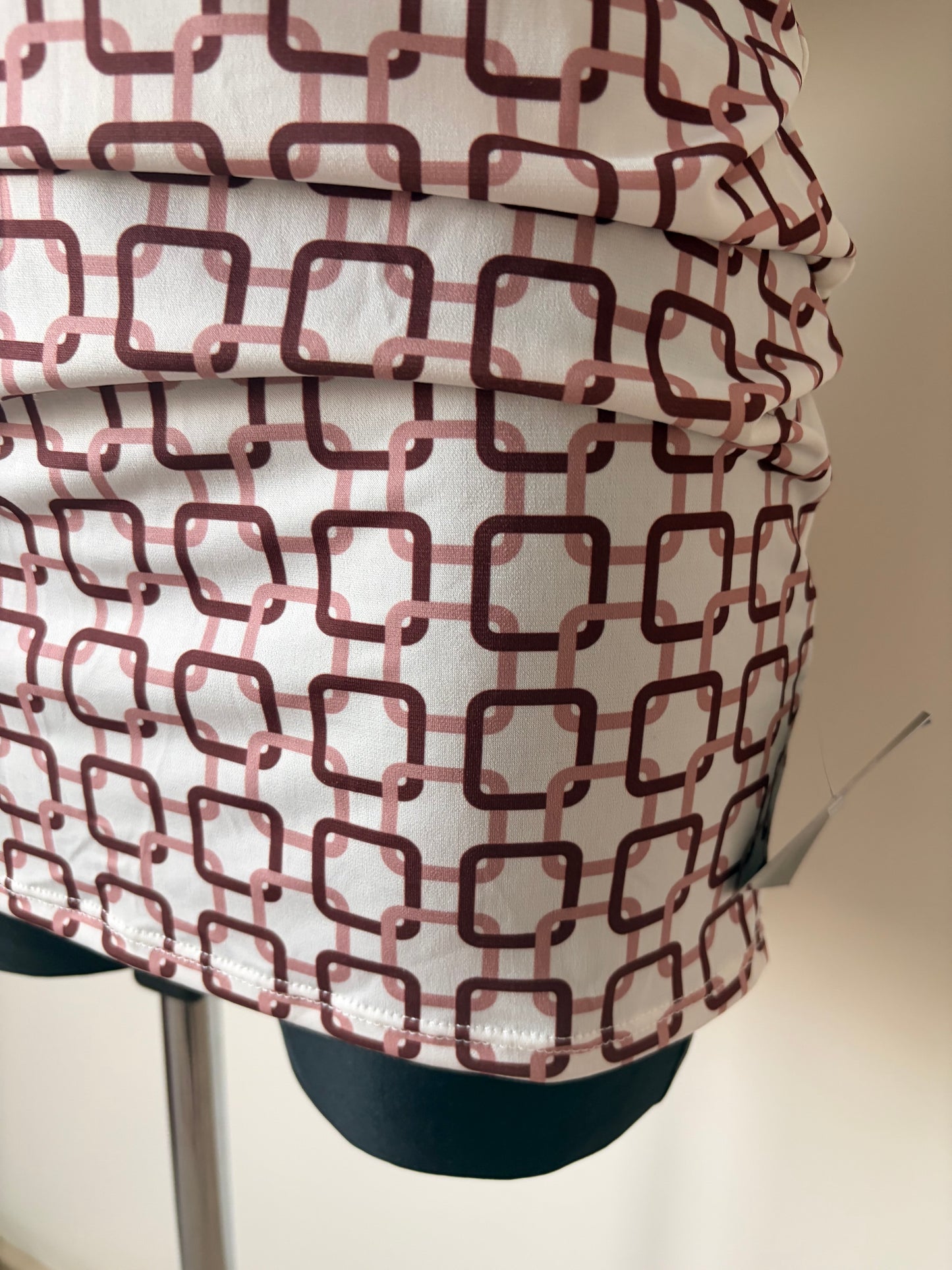 Patterned mini halter dress