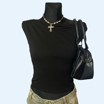 Black trendy top