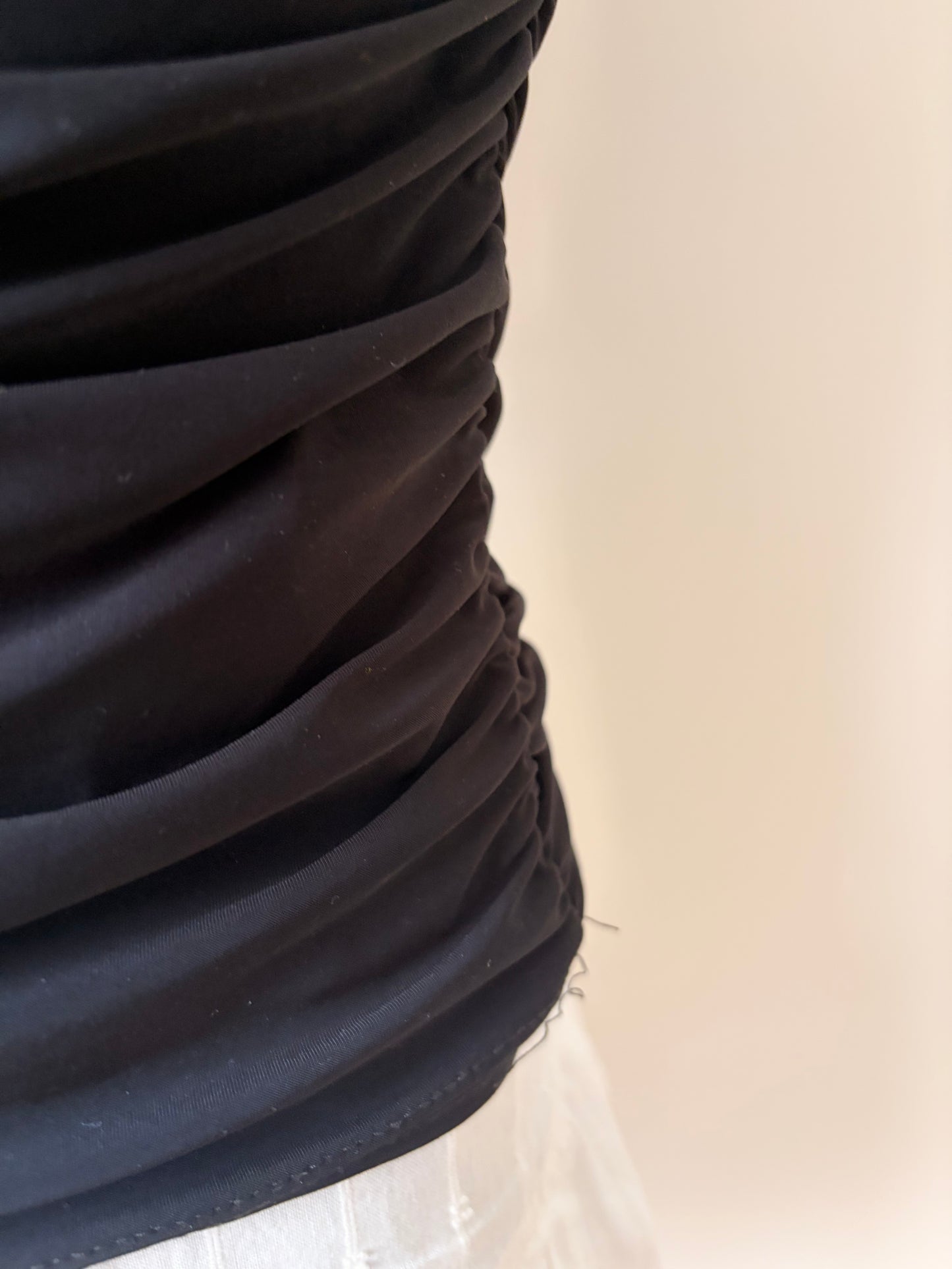 Black ruffled tank top